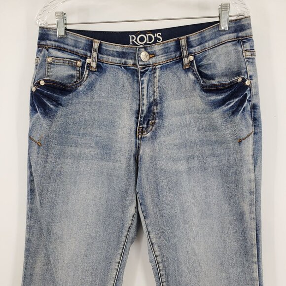 Rod's True Western Light Wash Western Star Button Accent High Rise Jeans 11/12 - Picture 11 of 12